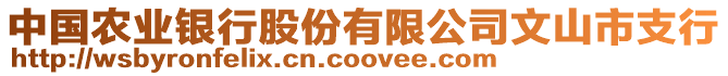 中國農(nóng)業(yè)銀行股份有限公司文山市支行