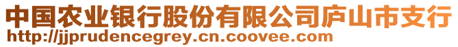 中國農(nóng)業(yè)銀行股份有限公司廬山市支行