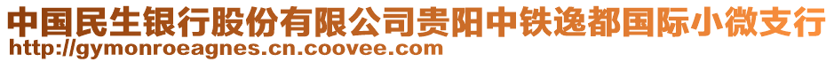 中國民生銀行股份有限公司貴陽中鐵逸都國際小微支行