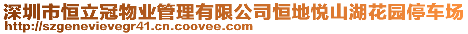 深圳市恒立冠物業管理有限公司恒地悅山湖花園停車場