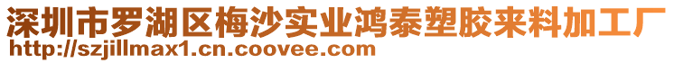 深圳市羅湖區(qū)梅沙實(shí)業(yè)鴻泰塑膠來料加工廠