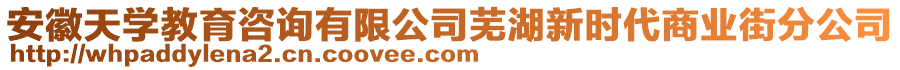 安徽天學教育咨詢有限公司蕪湖新時代商業街分公司
