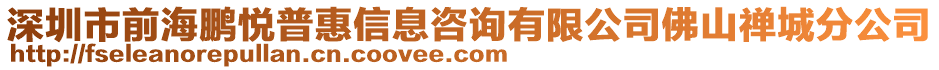 深圳市前海鵬悅普惠信息咨詢有限公司佛山禪城分公司