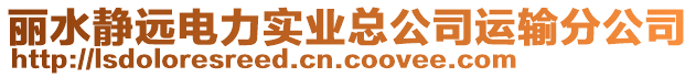 麗水靜遠電力實業(yè)總公司運輸分公司