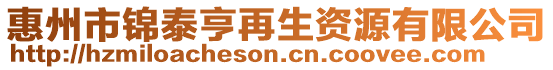 惠州市錦泰亨再生資源有限公司