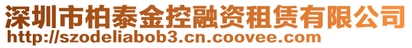 深圳市柏泰金控融資租賃有限公司