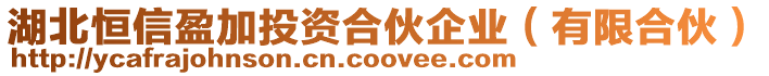 湖北恒信盈加投資合伙企業(有限合伙)