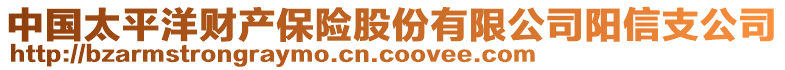 中國太平洋財(cái)產(chǎn)保險(xiǎn)股份有限公司陽信支公司