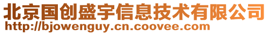 北京國(guó)創(chuàng)盛宇信息技術(shù)有限公司