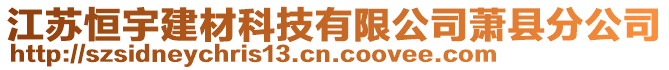江蘇恒宇建材科技有限公司蕭縣分公司