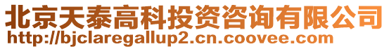 北京天泰高科投資咨詢有限公司