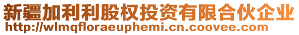 新疆加利利股權(quán)投資有限合伙企業(yè)