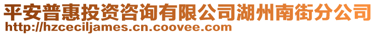 平安普惠投資咨詢有限公司湖州南街分公司