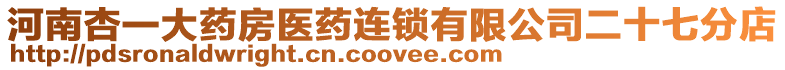 河南杏一大藥房醫(yī)藥連鎖有限公司二十七分店