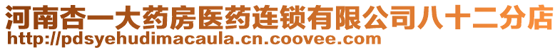 河南杏一大藥房醫(yī)藥連鎖有限公司八十二分店