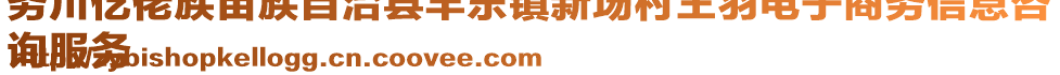 務(wù)川仡佬族苗族自治縣豐樂鎮(zhèn)新場村王羽電子商務(wù)信息咨
詢服務(wù)