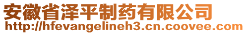 安徽省澤平制藥有限公司