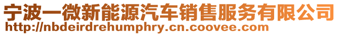 寧波一微新能源汽車銷售服務(wù)有限公司