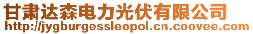 甘肅達森電力光伏有限公司