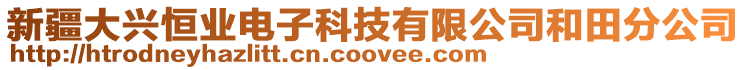 新疆大興恒業電子科技有限公司和田分公司