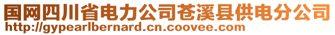 國網(wǎng)四川省電力公司蒼溪縣供電分公司