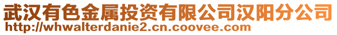 武漢有色金屬投資有限公司漢陽分公司