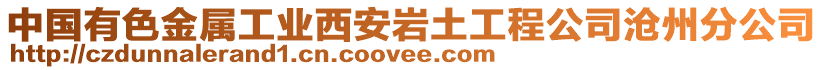 中國有色金屬工業(yè)西安巖土工程公司滄州分公司