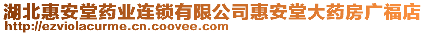 湖北惠安堂藥業(yè)連鎖有限公司惠安堂大藥房廣福店