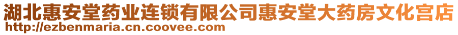 湖北惠安堂藥業(yè)連鎖有限公司惠安堂大藥房文化宮店