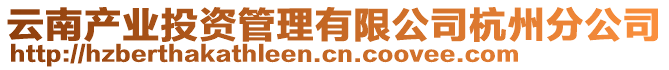 云南產(chǎn)業(yè)投資管理有限公司杭州分公司