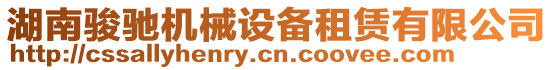 湖南駿馳機(jī)械設(shè)備租賃有限公司