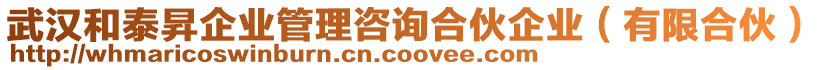 武漢和泰昇企業(yè)管理咨詢合伙企業(yè)（有限合伙）