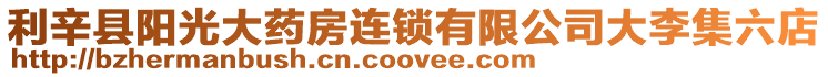 利辛縣陽光大藥房連鎖有限公司大李集六店