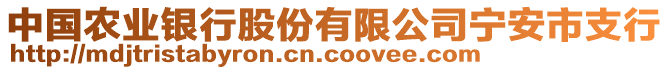 中國(guó)農(nóng)業(yè)銀行股份有限公司寧安市支行