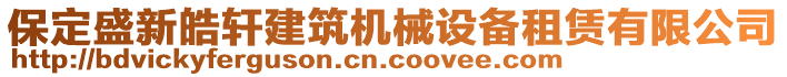保定盛新皓軒建筑機械設備租賃有限公司