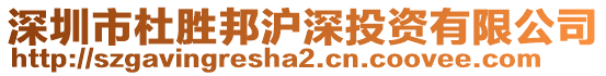 深圳市杜勝邦滬深投資有限公司