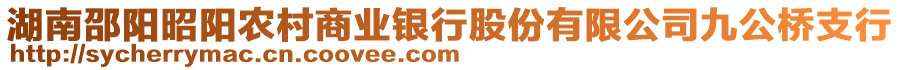 湖南邵陽昭陽農(nóng)村商業(yè)銀行股份有限公司九公橋支行