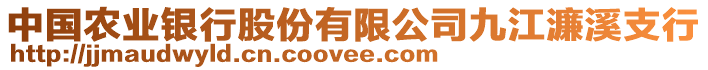 中國農(nóng)業(yè)銀行股份有限公司九江濂溪支行