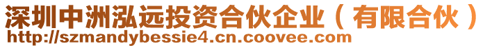 深圳中洲泓遠投資合伙企業(有限合伙)