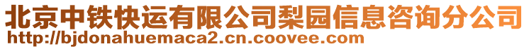 北京中鐵快運有限公司梨園信息咨詢分公司