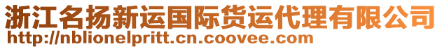 浙江名揚(yáng)新運(yùn)國(guó)際貨運(yùn)代理有限公司