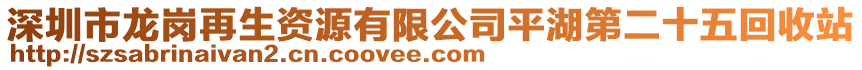 深圳市龍崗再生資源有限公司平湖第二十五回收站