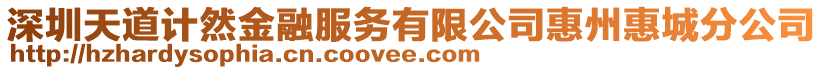 深圳天道計(jì)然金融服務(wù)有限公司惠州惠城分公司