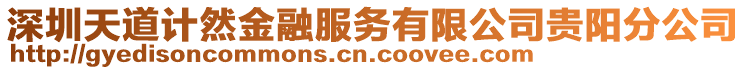 深圳天道計(jì)然金融服務(wù)有限公司貴陽分公司