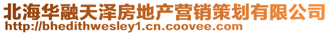 北海華融天澤房地產(chǎn)營銷策劃有限公司
