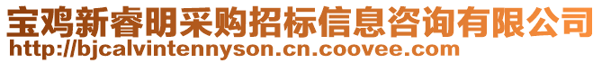 寶雞新睿明采購招標信息咨詢有限公司