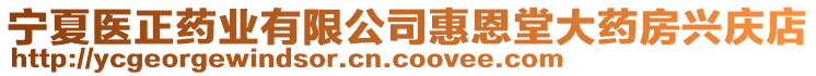 寧夏醫(yī)正藥業(yè)有限公司惠恩堂大藥房興慶店