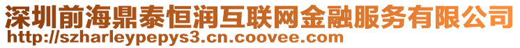 深圳前海鼎泰恒潤互聯網金融服務有限公司