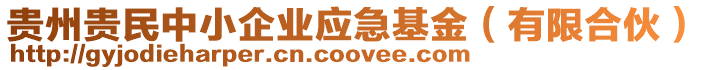 貴州貴民中小企業應急基金(有限合伙)