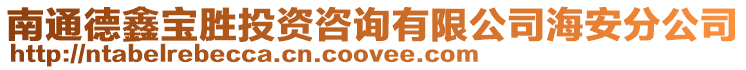 南通德鑫寶勝投資咨詢有限公司海安分公司
